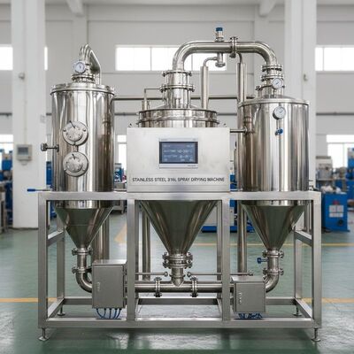 آلة تجفيف الرذاذ من الفولاذ المقاوم للصدأ316L مع درجة حرارة المدخل 140-350 التحكم التلقائي ودرجة حرارة المخرج 80-90 درجة للصناعية