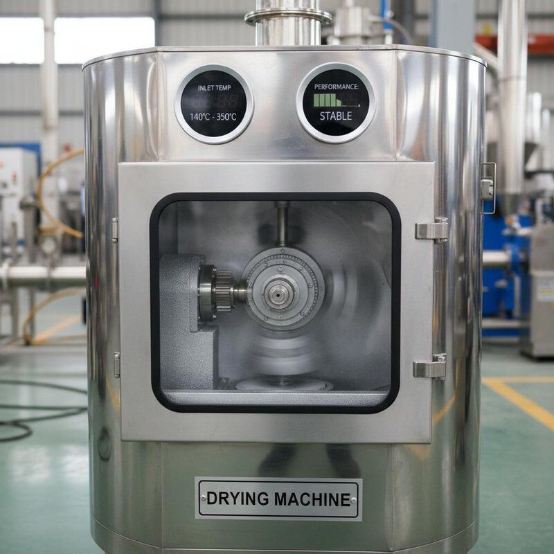 درجة حرارة المدخل 140 إلى 350 جهاز تجفيف مع محرك ميكانيكي مركزية الرأس رش تقديم مستقرة والأداء