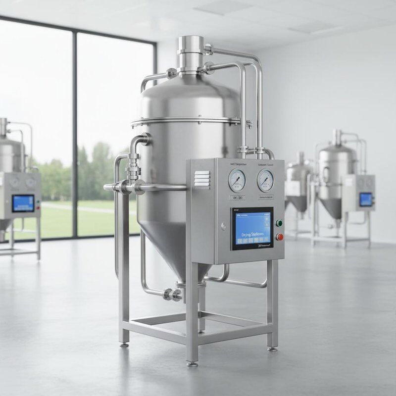 مجفف بالرش صيدلاني يتضمن درجة حرارة مدخل 140350 وتحكم تلقائي مصمم لتجفيف المحاليل